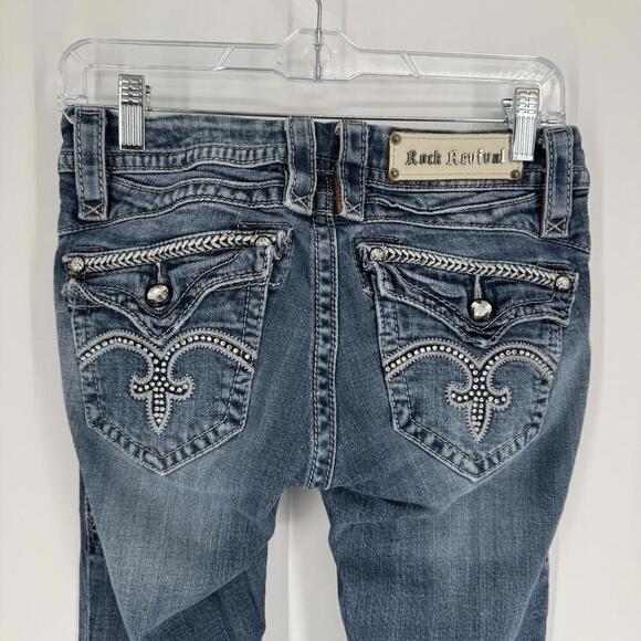 Vintage y2k 90s Rock Revival jeans womens 26 sasha boot low rise denim party - Picture 4 of 7